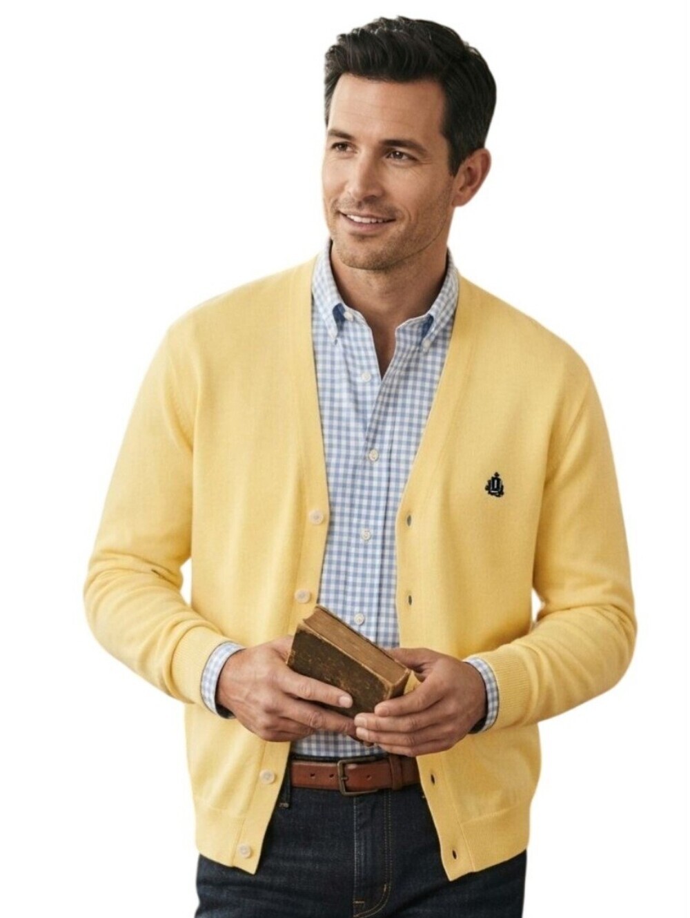 Vintage Izod 70s Yellow Grandpa Mr. Rodgers Unisex Cardigan Sweater Size XL
